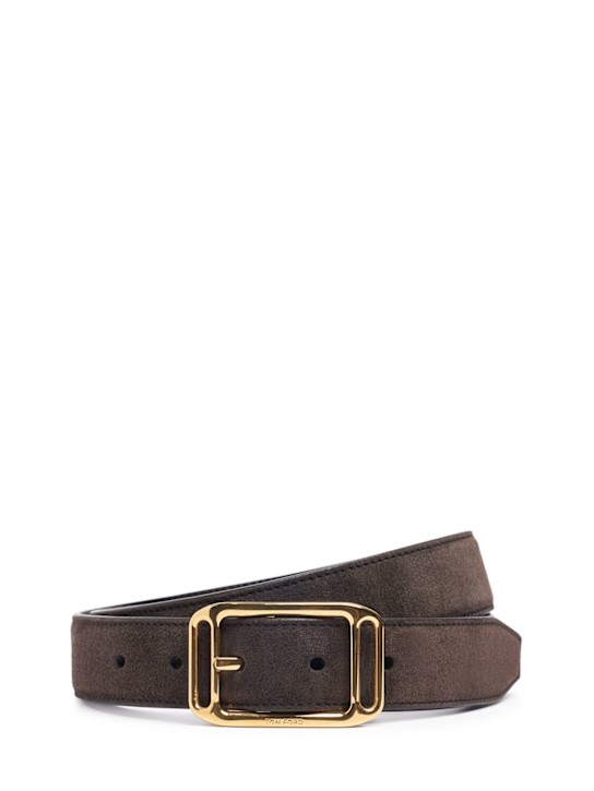 Tom Ford: 38mm leather belt - Brown - men_0 | Luisa Via Roma