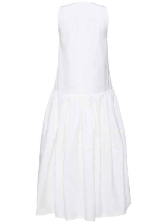 Jil Sander: Cotton poplin midi dress - White - women_3 | Luisa Via Roma