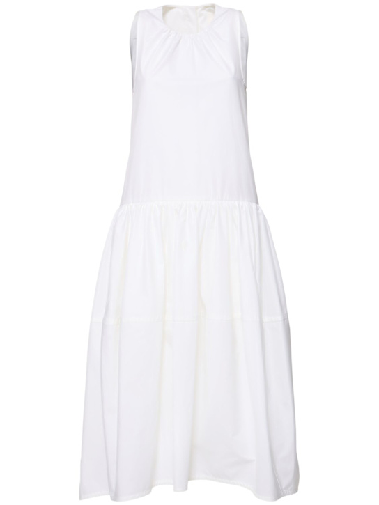 Jil Sander: Cotton poplin midi dress - White - women_0 | Luisa Via Roma