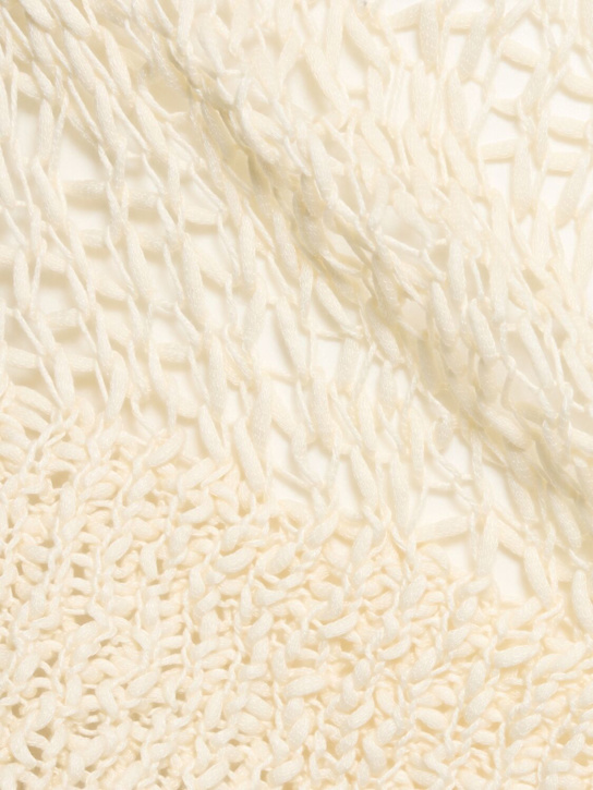 Jil Sander: Chunky open knit cotton sweater - Chalk - men_4 | Luisa Via Roma