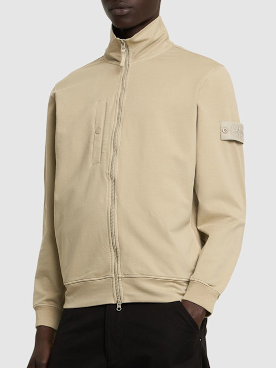 Stone Island: Ghost zip cardigan - Beige - men_2 | Luisa Via Roma