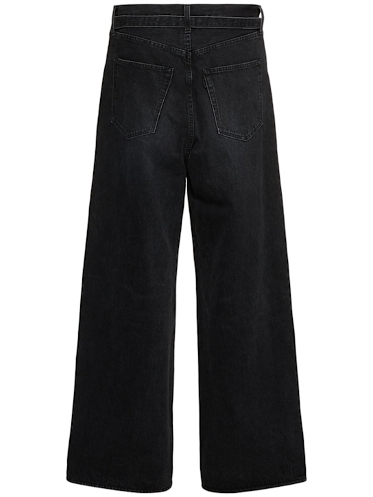 Sacai: Wide denim jeans - Black - men_3 | Luisa Via Roma