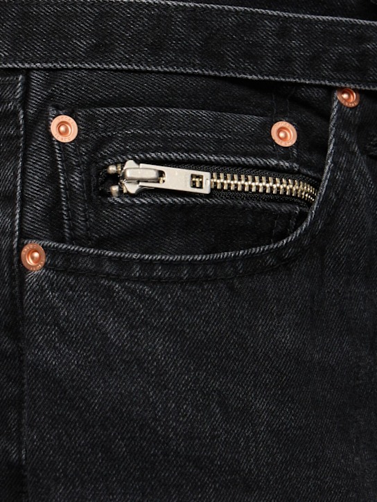 Sacai: Wide denim jeans - Black - men_4 | Luisa Via Roma