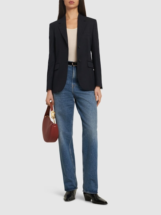 Golden Goose: Golden wool blend blazer - Dark Blue - women_1 | Luisa Via Roma