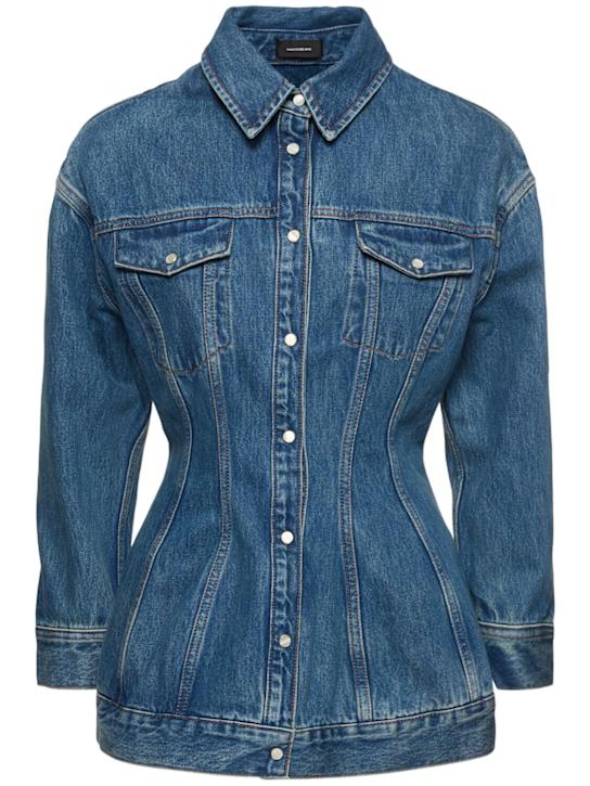 Wardrobe.nyc: Cotton denim structured jacket - women_0 | Luisa Via Roma