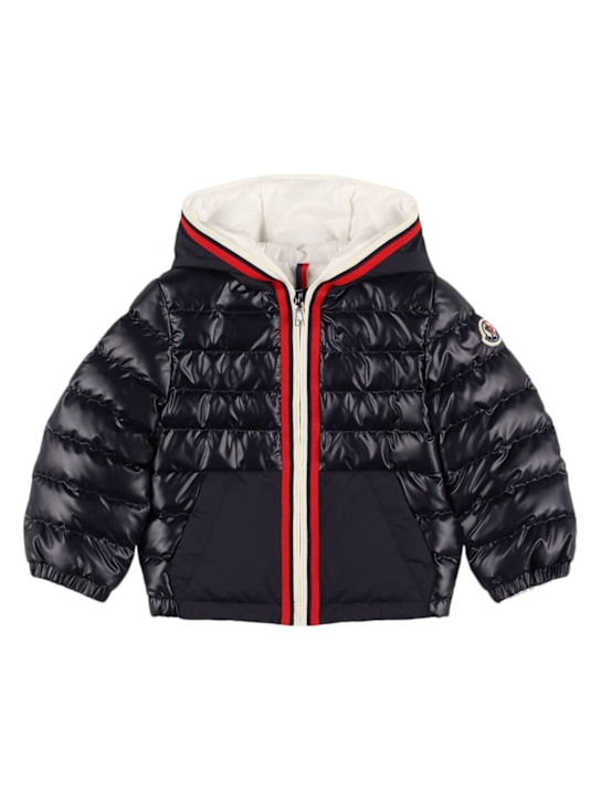 Moncler: Chaqueta de plumas de techno - Azul Marino - kids-boys_0 | Luisa Via Roma