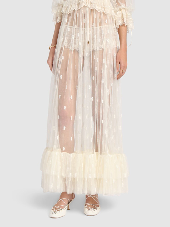 Chloé: 50毫米Ghillies皮革高跟鞋 - 白色 - women_1 | Luisa Via Roma
