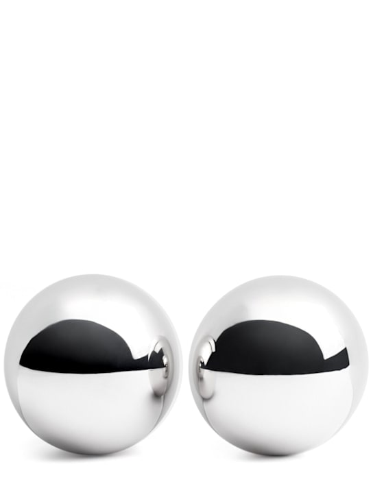 Jacquemus: Les Boucles Salon stud earrings - Silver - women_0 | Luisa Via Roma
