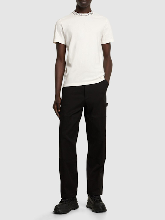 Moncler: Logo-trimmed cotton t-shirt - men_1 | Luisa Via Roma