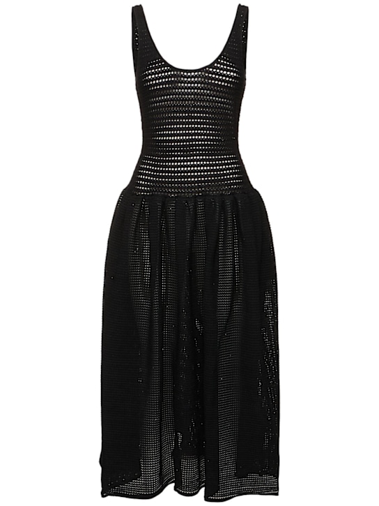 Self-portrait: Crochet knit midi dress - women_0 | Luisa Via Roma