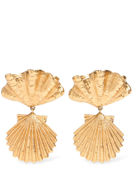 Chloé: Seashells earrings - Antique Gold - women_0 | Luisa Via Roma