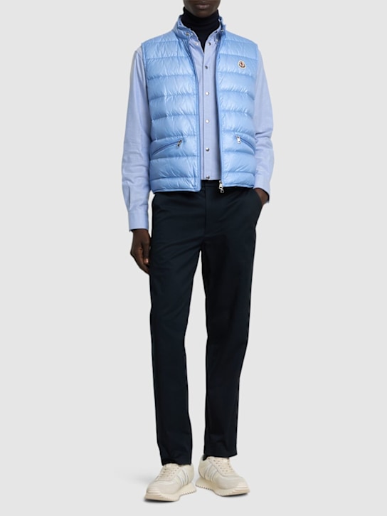 Moncler: Gui packable down vest - Light Blue - men_1 | Luisa Via Roma