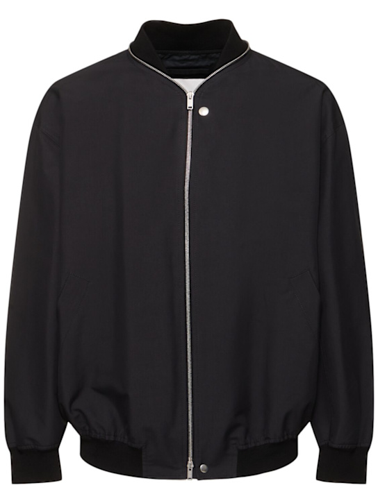 Jil Sander: Bomber con zip - Nero - men_0 | Luisa Via Roma