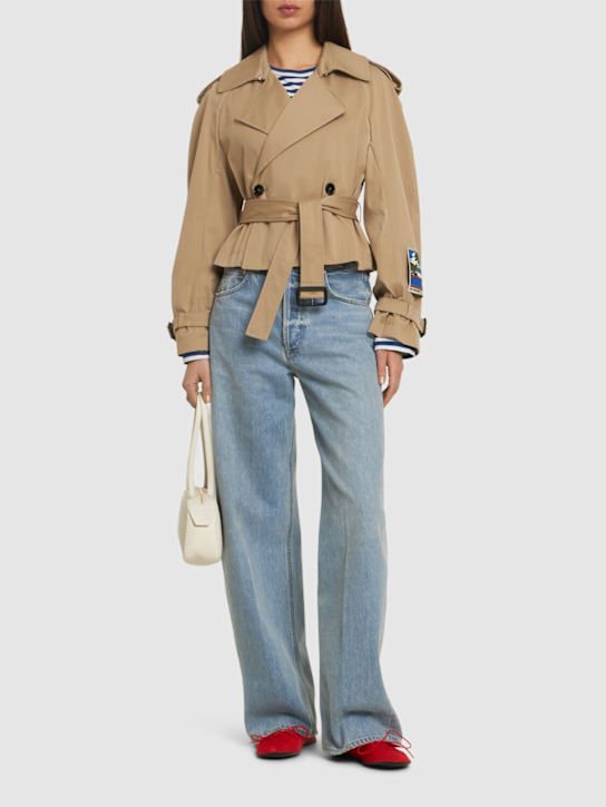 MSGM: Short cotton blend trench coat - women_1 | Luisa Via Roma