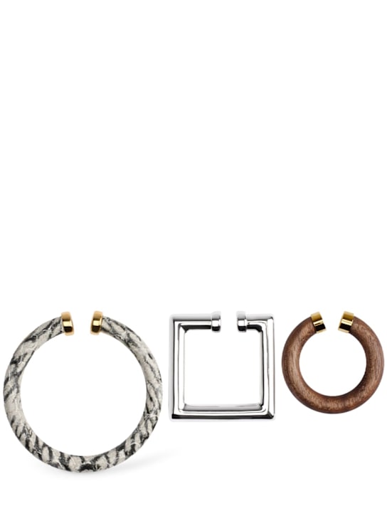 Jacquemus: Set of 3 ear cuffs - Multicolor - women_0 | Luisa Via Roma