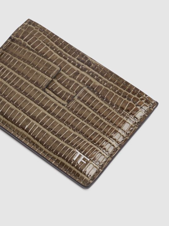 Tom Ford: Tejus T-line leather card holder - Slate - men_1 | Luisa Via Roma