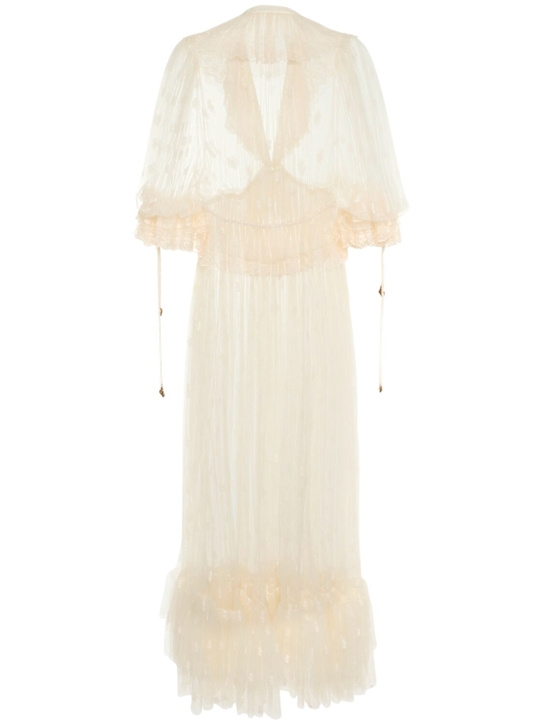 Chloé: Embroidery lace lingerie long dress - Dusty White - women_3 | Luisa Via Roma