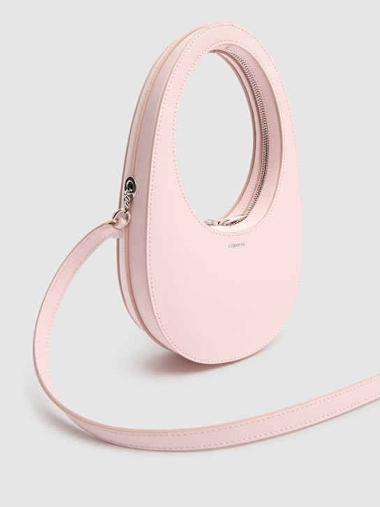 Coperni: Mini Swipe leather crossbody bag - Pink - women_3 | Luisa Via Roma