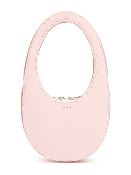Coperni: Mini Swipe leather crossbody bag - Pink - women_0 | Luisa Via Roma