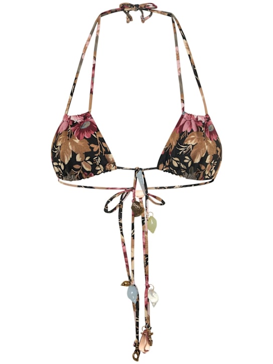Chloé: Printed nylon bikini top - women_0 | Luisa Via Roma