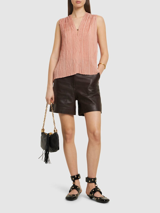 Forte_forte: Top in misto viscosa plissé - Rosa - women_1 | Luisa Via Roma