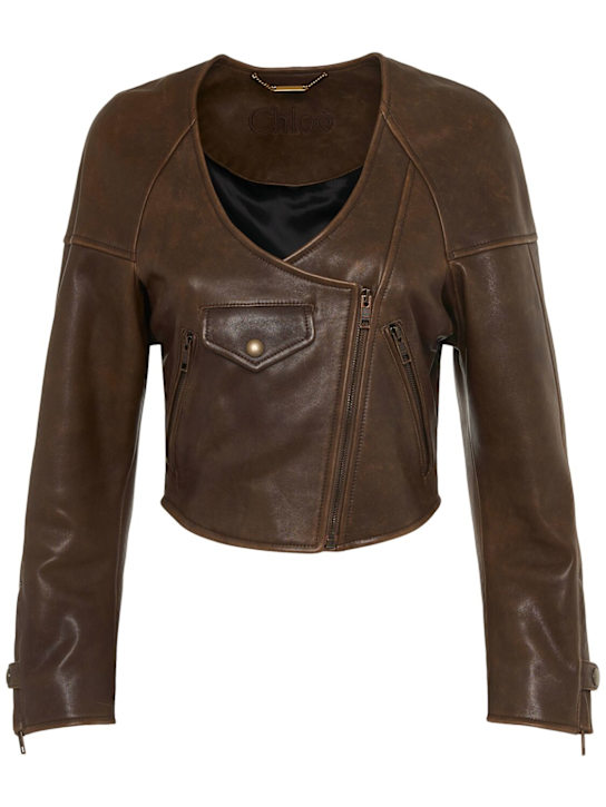 Chloé: Leather jacket - women_0 | Luisa Via Roma