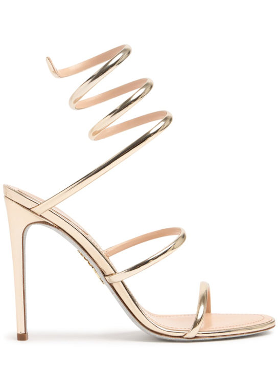 René Caovilla: 105mm Mirror leather sandals - Platinum - women_0 | Luisa Via Roma