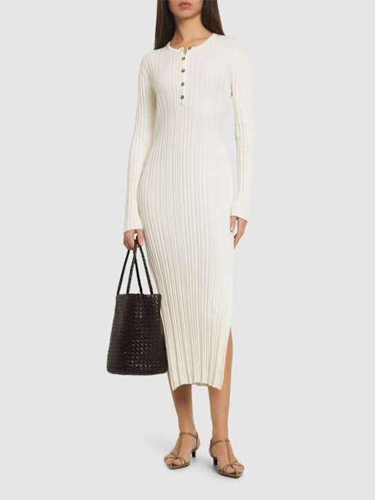 Loulou De Saison: Vestito lungo Eldara in misto seta - Avorio - women_1 | Luisa Via Roma