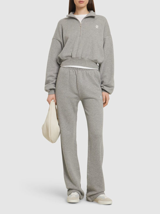 Cropped half-zip cotton blend sweatshirt - Thumbnail 2