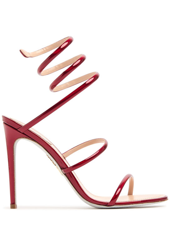 René Caovilla: 105mm Metallic leather sandals - Red - women_0 | Luisa Via Roma