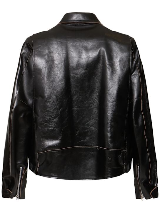 Sacai: Leather jacket - men_1 | Luisa Via Roma