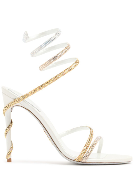 René Caovilla: 105mm Satin & crystal sandals - women_0 | Luisa Via Roma
