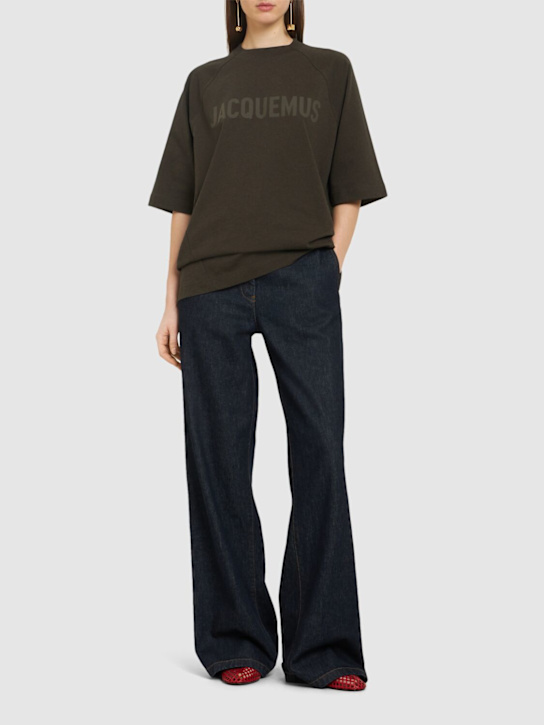 Jacquemus: Le t-shirt typo jacquemus logo t-shirt - Multi/brown - women_1 | Luisa Via Roma