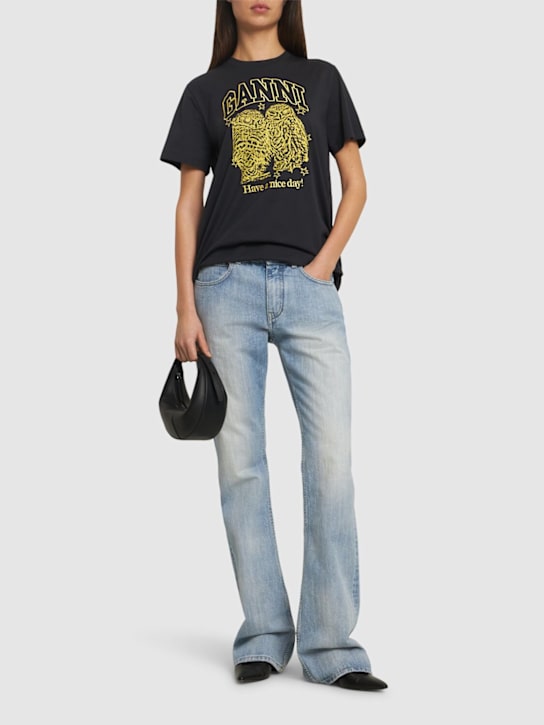 GANNI: リラックスジャージーTシャツ - women_1 | Luisa Via Roma