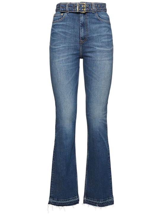 Stretch denim straight jeans - Thumbnail 1