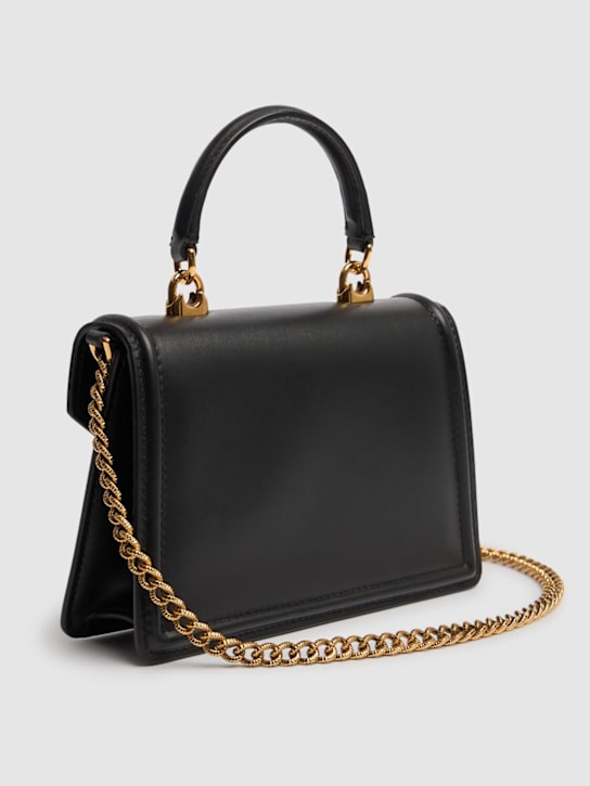 Dolce&Gabbana: Mini Devotion レザートップハンドルバッグ - ブラック - women_5 | Luisa Via Roma