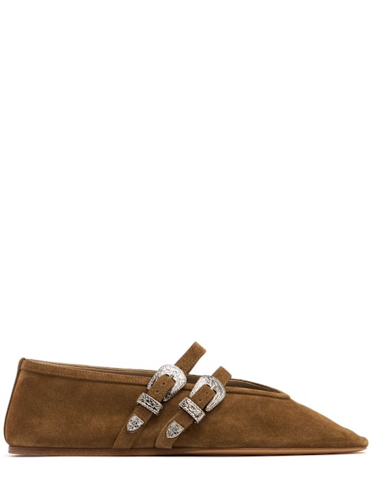 Le Monde Beryl: 10mm Claudia suede ballerina flats - women_0 | Luisa Via Roma