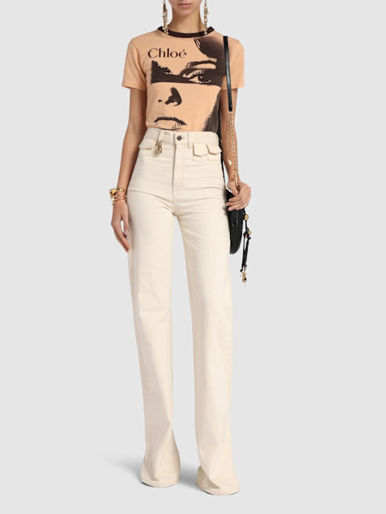 Chloé: Printed jersey t-shirt - women_1 | Luisa Via Roma