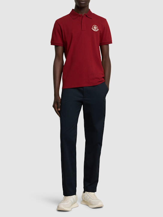 Moncler: CNY cotton piquet polo shirt - men_1 | Luisa Via Roma