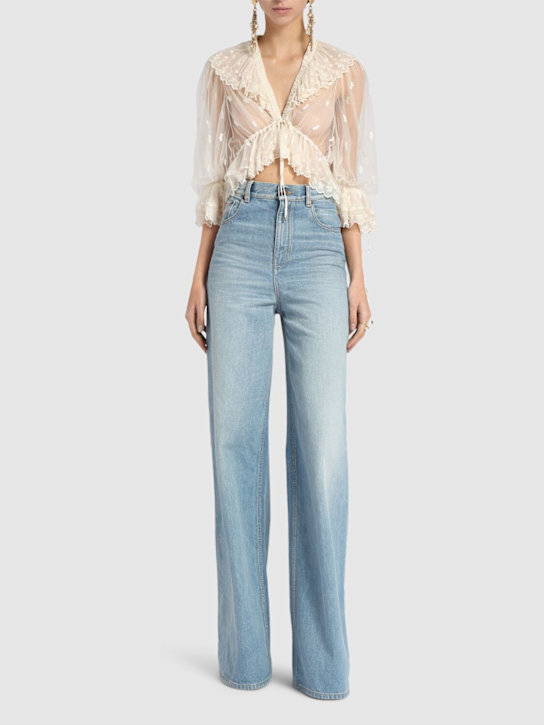 Chloé: Embroidered lace lingerie blouse - women_1 | Luisa Via Roma