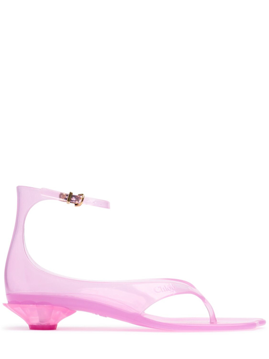 Chloé: 20mm Rubber jelly sandals - Pink Fizz - women_0 | Luisa Via Roma