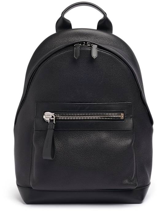 Tom Ford: Buckley soft grain leather backpack - Black - men_0 | Luisa Via Roma