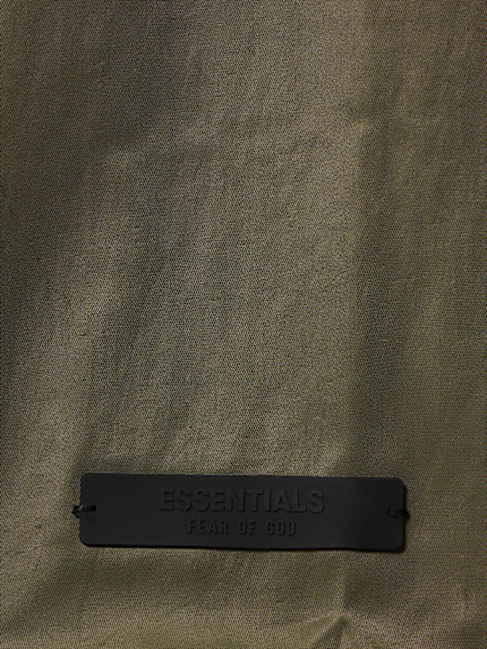 Fear of God ESSENTIALS: Textured nylon trench coat - Military Green - men_4 | Luisa Via Roma