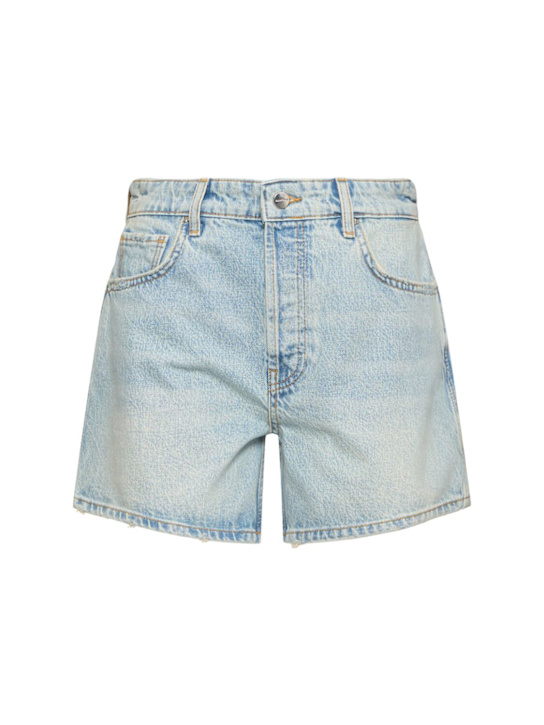 ANINE BING: Dalton cotton denim shorts - women_0 | Luisa Via Roma