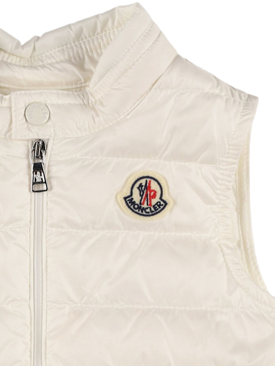 Moncler: Chaleco de plumas de nylon plegable - Blanco - kids-boys_1 | Luisa Via Roma
