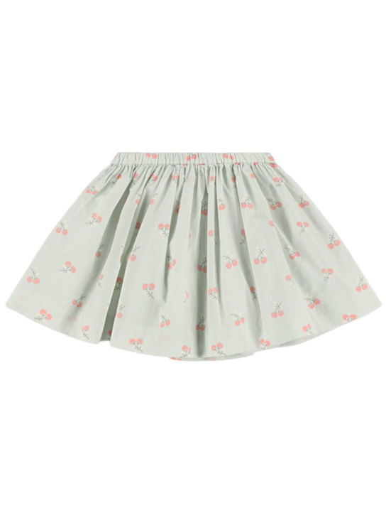 Bonpoint: Gonna in popeline di cotone organico stampato - Celeste - kids-girls_0 | Luisa Via Roma