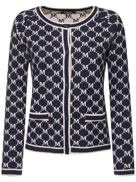 'S Max Mara: Tivoli knit jacquard logo cardigan - women_0 | Luisa Via Roma