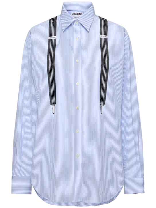 Moschino: Printed cotton poplin shirt - women_0 | Luisa Via Roma