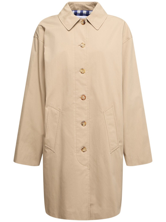 Moschino: Trench reversibile in nylon stampato - Beige/Multi - women_0 | Luisa Via Roma