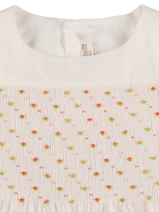 Bonpoint: 刺繍入りコットンヴォイルワンピース - ホワイト - kids-girls_1 | Luisa Via Roma